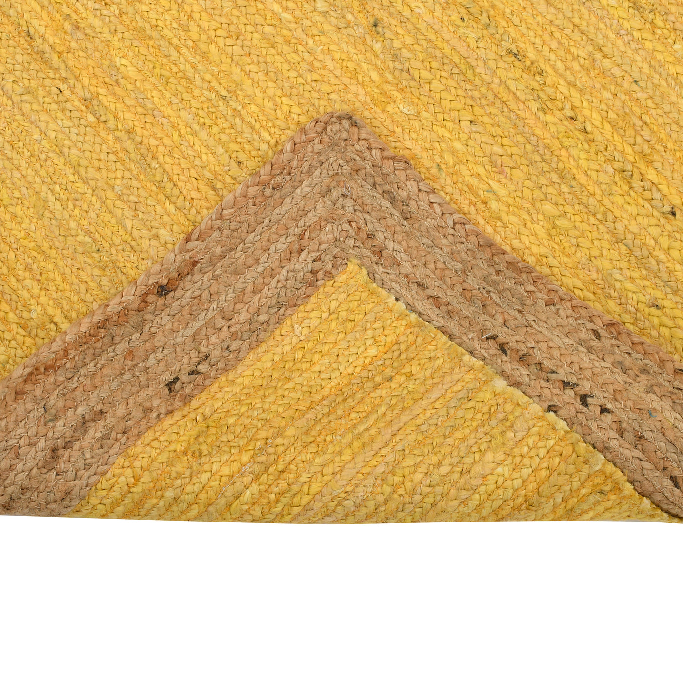 Natural Jute Runner Rug for Hallway – Yellow Long Entryway Carpet, Sustainable Floor Runner