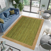 Extra Large Rug 12X15 Feet, Green Jute Rug Runner, Braided Long Hallway Runner 40 Feet