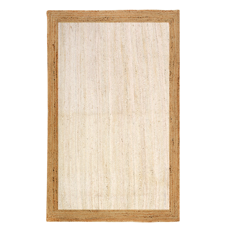 Off White/Ivory Jute Rug, Handmade Natural Jute Rug – Durable High Traffic Area Rug Runner