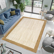 Off White/Ivory Jute Rug, Handmade Natural Jute Rug – Durable High Traffic Area Rug Runner