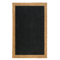 Braided Jute Rug Runner, Black Area Rug Carpet, Long Hallway Runner, Natural Woven Jute Rug