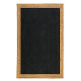 Braided Jute Rug Runner, Black Area Rug Carpet, Long Hallway Runner, Natural Woven Jute Rug