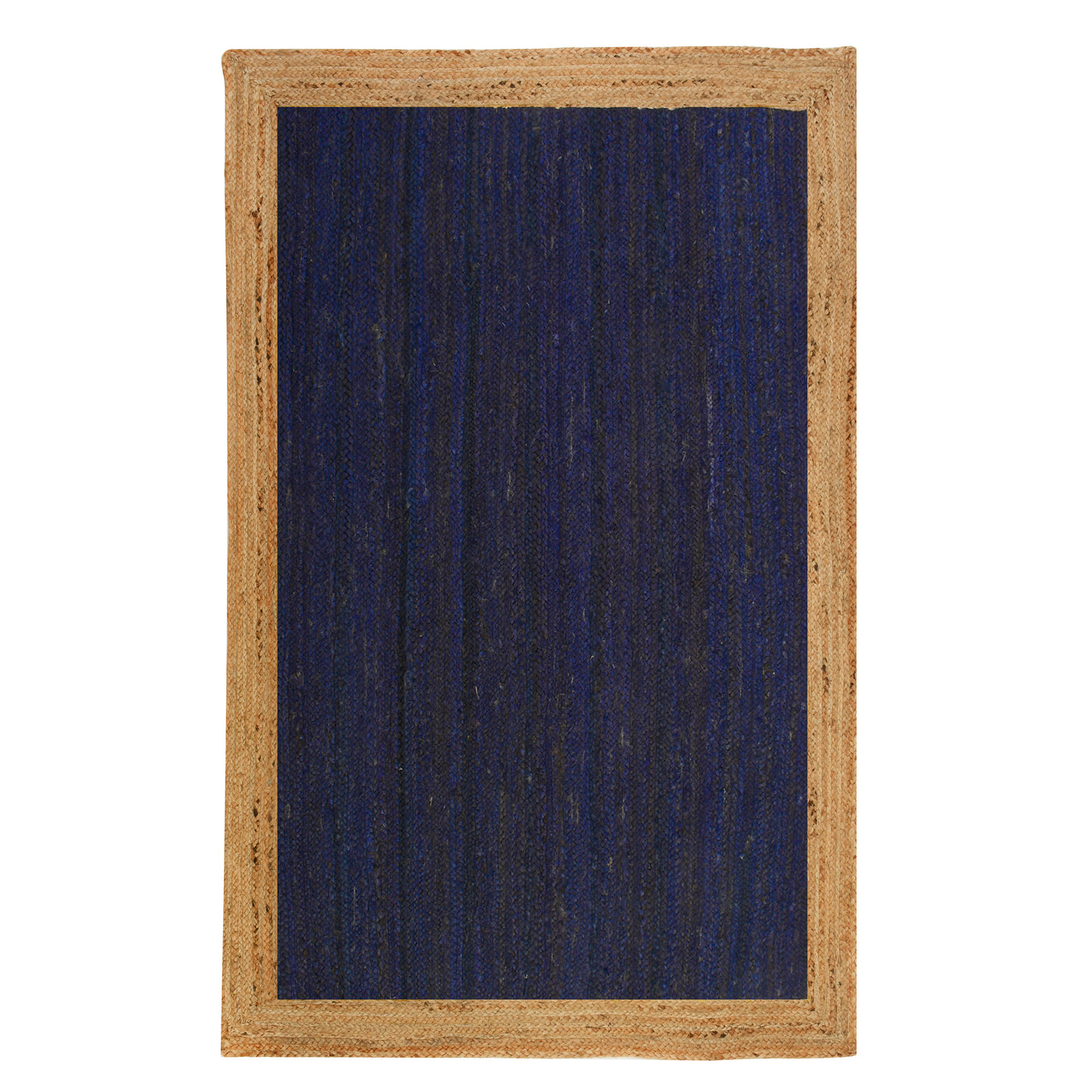 Navy Blue Rug Runner, Braided Hallway Carpet, Natural Woven Jute Rug in Custom Size