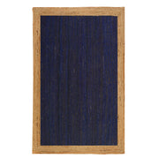 Navy Blue Rug Runner, Braided Hallway Carpet, Natural Woven Jute Rug in Custom Size