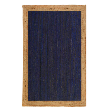 Navy Blue Rug Runner, Braided Hallway Carpet, Natural Woven Jute Rug in Custom Size