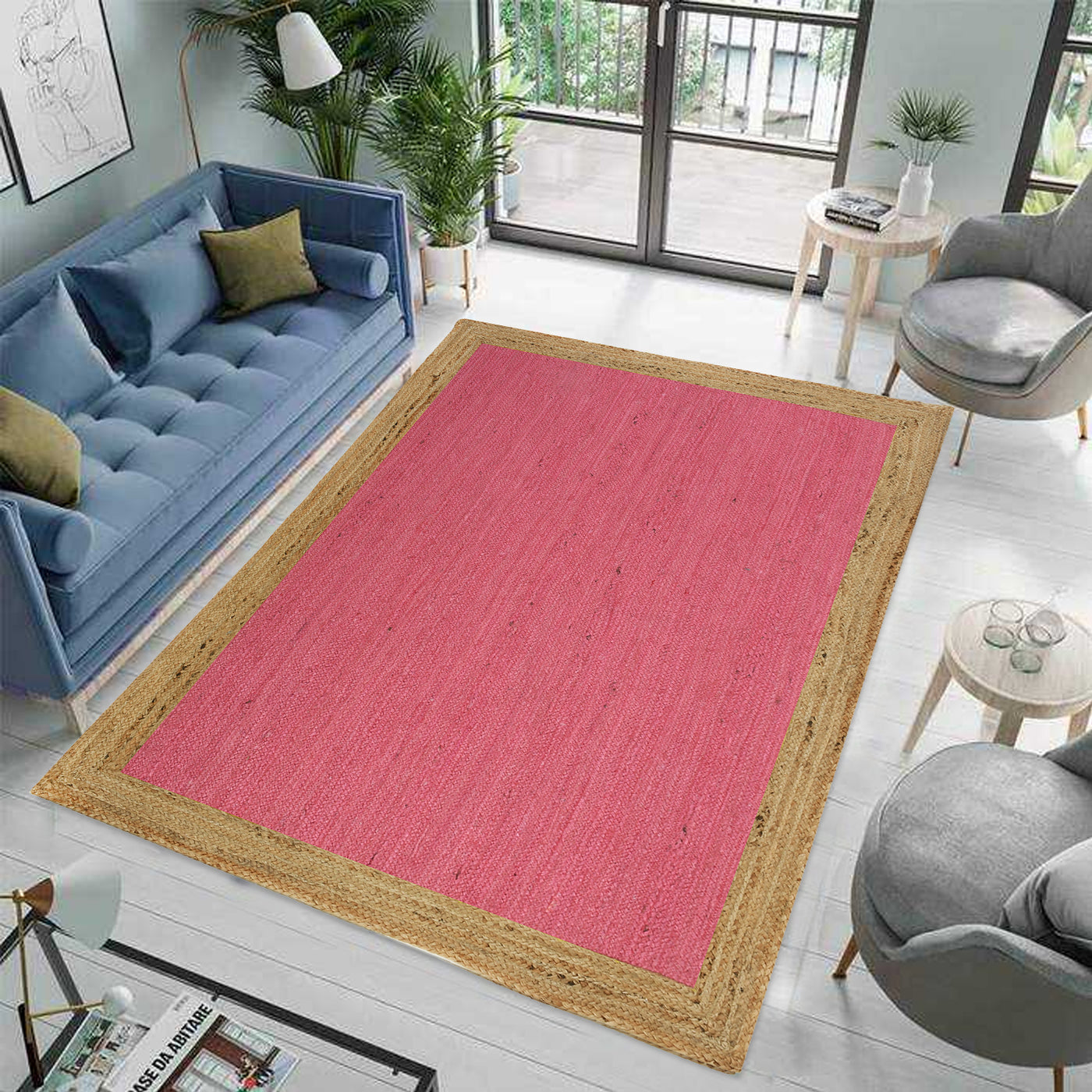 Natural Fiber Area Carpet, Braided Extra Large Rug for Living Room, Eco Friendly Jute Flooring Decor
