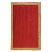 RED JUTE Rug Runner, Braided Area Rug for Living Room, Bohemian Hallway Carpet Runner