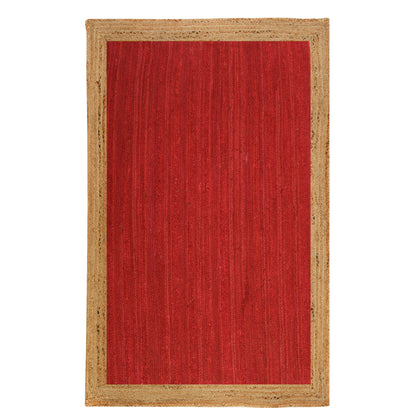 RED JUTE Rug Runner, Braided Area Rug for Living Room, Bohemian Hallway Carpet Runner