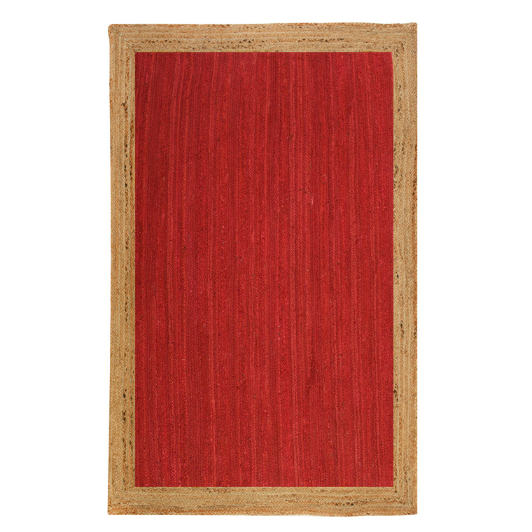 RED JUTE Rug Runner, Braided Area Rug for Living Room, Bohemian Hallway Carpet Runner