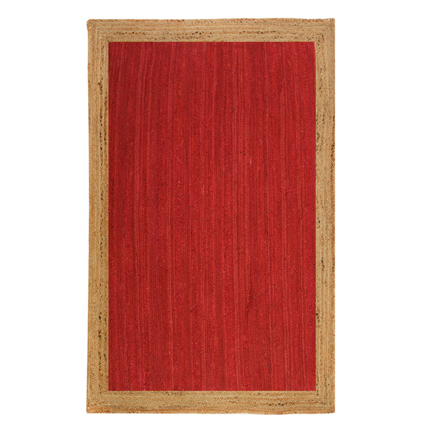 RED JUTE Rug Runner, Braided Area Rug for Living Room, Bohemian Hallway Carpet Runner