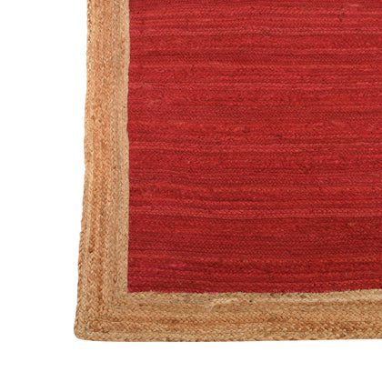 RED JUTE Rug Runner, Braided Area Rug for Living Room, Bohemian Hallway Carpet Runner