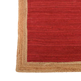 RED JUTE Rug Runner, Braided Area Rug for Living Room, Bohemian Hallway Carpet Runner