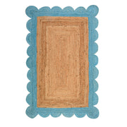 Scallop Edge Rug, Scalloped Jute Rug Runner for Heavy Traffic Hallway/Entryway