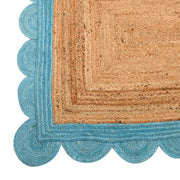 Scallop Edge Rug, Scalloped Jute Rug Runner for Heavy Traffic Hallway/Entryway