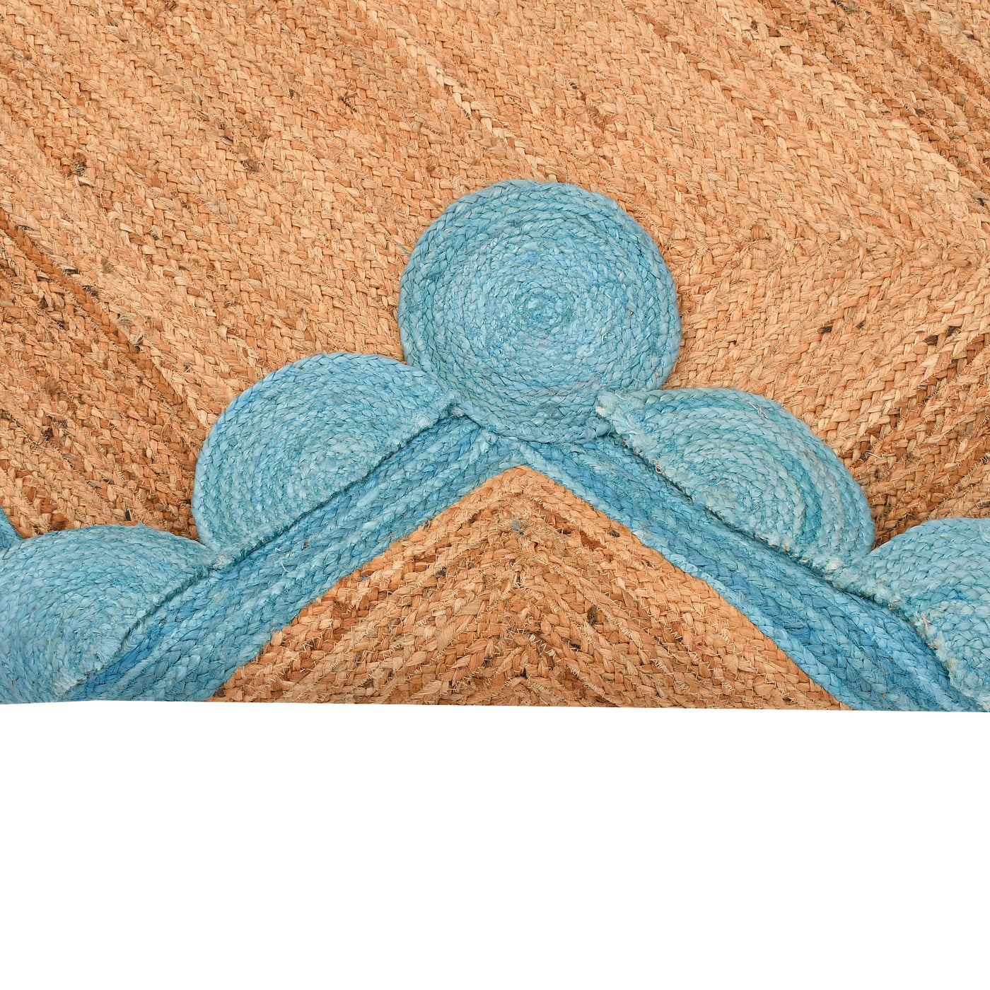 Scallop Edge Rug, Scalloped Jute Rug Runner for Heavy Traffic Hallway/Entryway