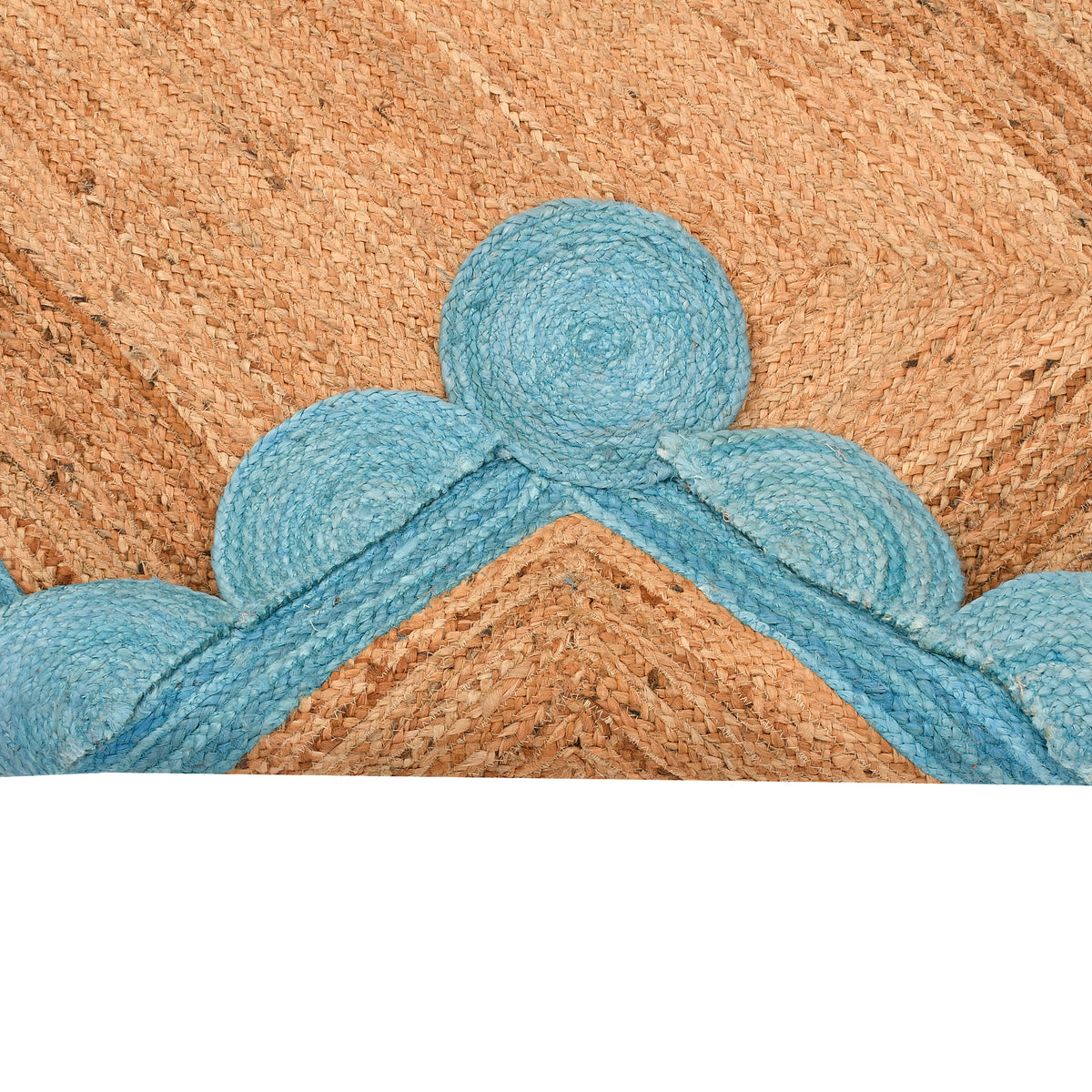 Scallop Edge Rug, Scalloped Jute Rug Runner for Heavy Traffic Hallway/Entryway