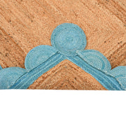 Scallop Edge Rug, Scalloped Jute Rug Runner for Heavy Traffic Hallway/Entryway