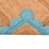 Scallop Edge Rug, Scalloped Jute Rug Runner for Heavy Traffic Hallway/Entryway