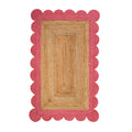 Jute Scalloped Edge Rug | Natural Scalloped Rug | Farmhouse Hallway Runner Carpet