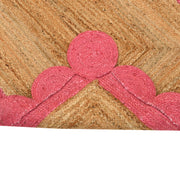 Jute Scalloped Edge Rug | Natural Scalloped Rug | Farmhouse Hallway Runner Carpet