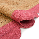 Jute Scalloped Edge Rug | Natural Scalloped Rug | Farmhouse Hallway Runner Carpet