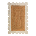 White Scalloped Rug | Heavy Traffic Scallop Edge Hallway Carpet Runner | Scalloped Doormat