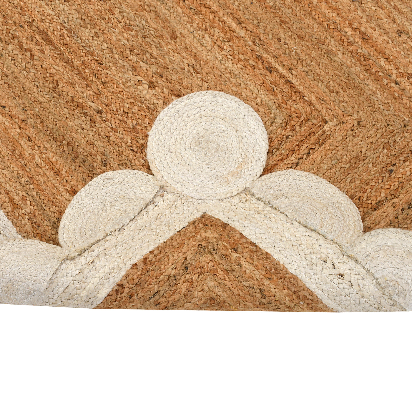 White Scalloped Rug | Heavy Traffic Scallop Edge Hallway Carpet Runner | Scalloped Doormat