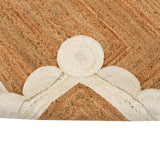 White Scalloped Rug | Heavy Traffic Scallop Edge Hallway Carpet Runner | Scalloped Doormat
