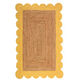Scalloped Jute Rug for Heavy Traffic Areas | Heavy Duty Scalloped Runner for Hallway/Entryway