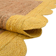 Scalloped Jute Rug for Heavy Traffic Areas | Heavy Duty Scalloped Runner for Hallway/Entryway