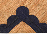 Natural Jute Rug with Scalloped Edge, Durable Jute Scalloped Rug, Area Rug for Busy Space and Entryway