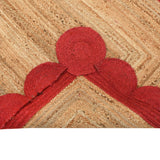 Jute Scalloped Rug for Entryway, Living Room, Kitchen | Woven Area Rug for Heavy Traffic Areas