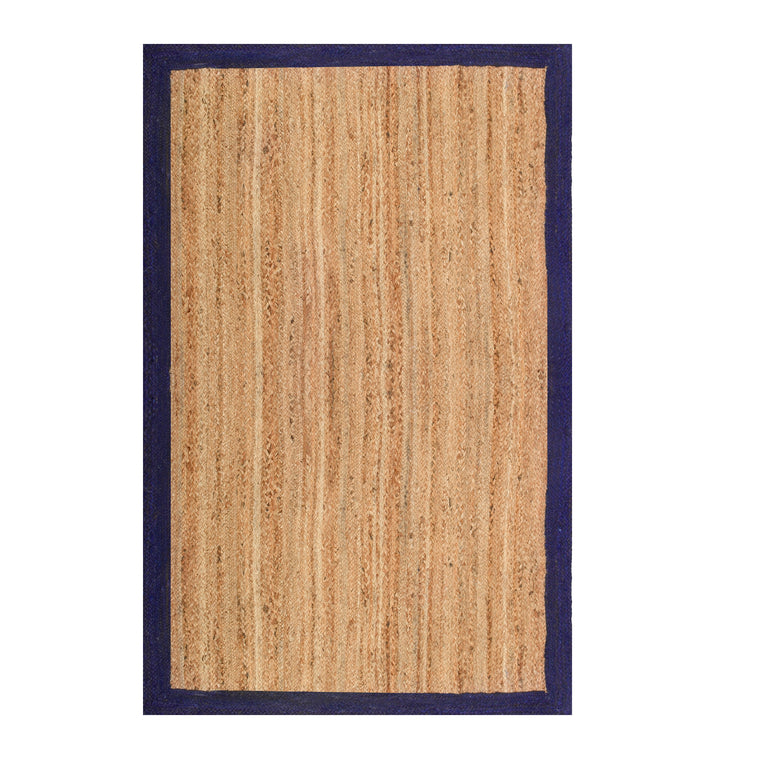 Navy Blue Jute Rug | Seagrass Hallway Runner for Heavy Traffic Areas | Boho Bedroom Floor Runner