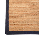 Navy Blue Jute Rug | Seagrass Hallway Runner for Heavy Traffic Areas | Boho Bedroom Floor Runner
