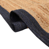 Navy Blue Jute Rug | Seagrass Hallway Runner for Heavy Traffic Areas | Boho Bedroom Floor Runner