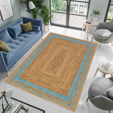 Braided Jute Rug for Living Room | Large Jute Rug for Heavy Traffic Area |Natural Seagrass Runner 
