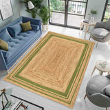Large Jute Area Rug | Braided Area Floor Carpet | Natural Jute Rug for Entryway 