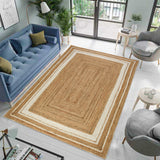 Jute Hallway Runner Rug | Boho Braided Jute Rug | . Large Jute Area Rug 12X15 Feet