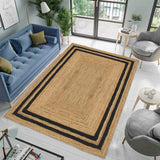 Large Jute Rug for Living Room | Heavy Traffic Braided Rug | Hand Knotted Carpet Runner