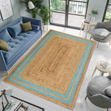 Durable Jute Rug for Heavy Traffic Areas | Large Natural Rug for Hallway, Entryway, Kitchen 