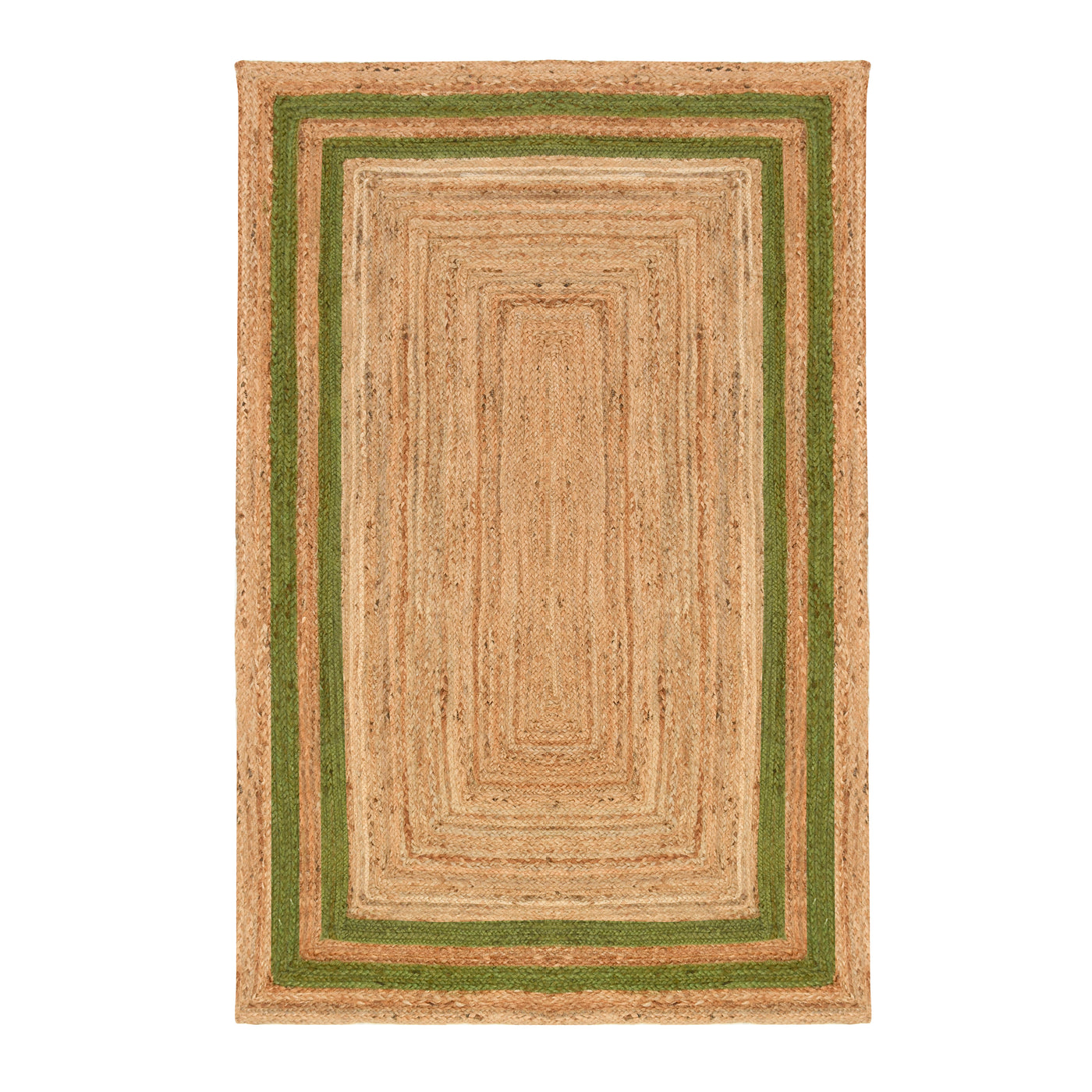 Green Braided Jute Rug | Large Natural Rug for Hallway | Large Heavy Traffic Carpet 