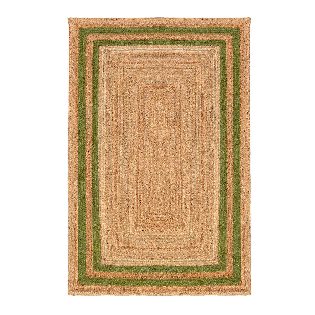 Green Braided Jute Rug | Large Natural Rug for Hallway | Large Heavy Traffic Carpet 
