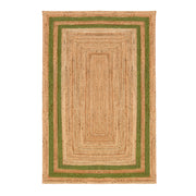 Green Braided Jute Rug | Large Natural Rug for Hallway | Large Heavy Traffic Carpet 