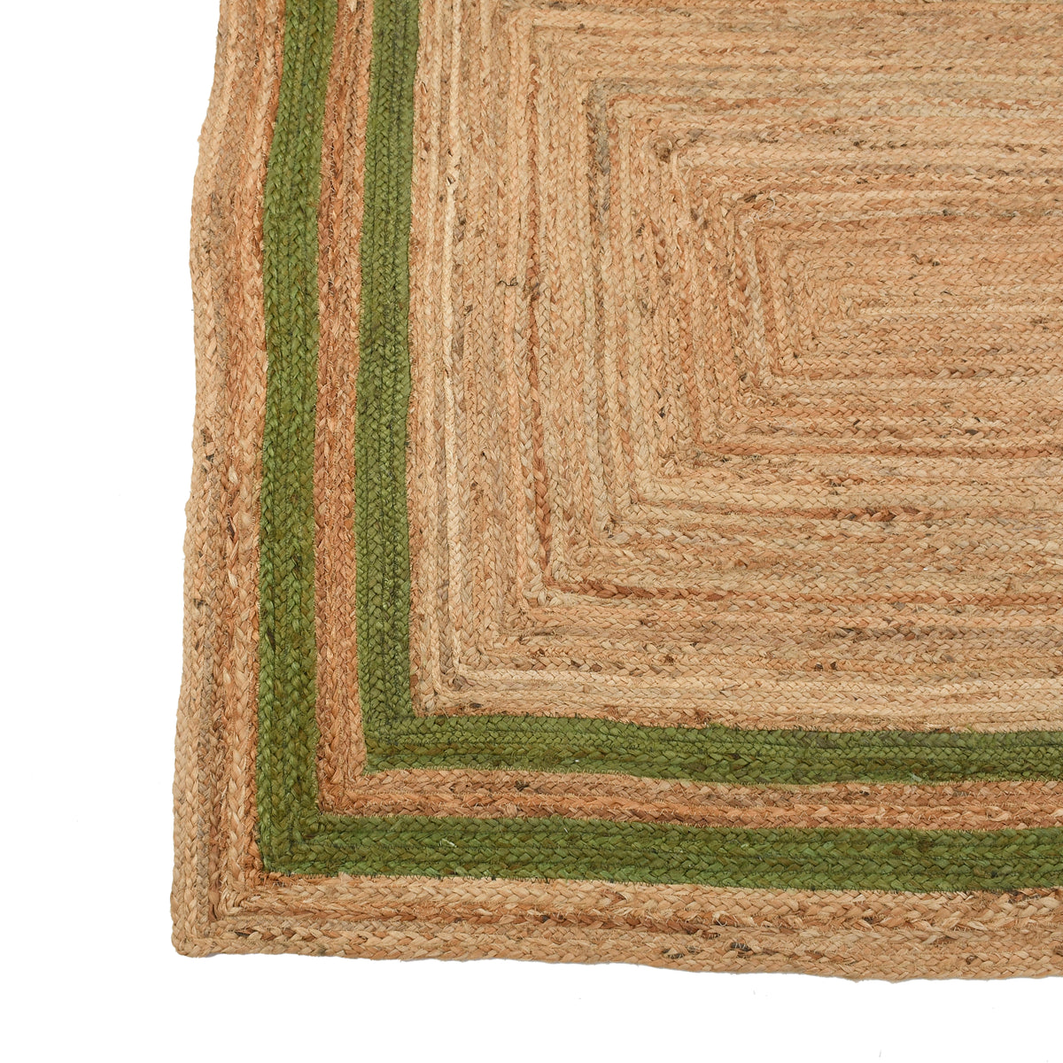 Green Braided Jute Rug | Large Natural Rug for Hallway | Large Heavy Traffic Carpet 