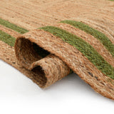 Green Braided Jute Rug | Large Natural Rug for Hallway | Large Heavy Traffic Carpet 