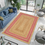 Bohemian Large Natural Jute Rug Runner | Heavy Traffic Area Rug | Eco Friendly Hallway Kitchen Mat