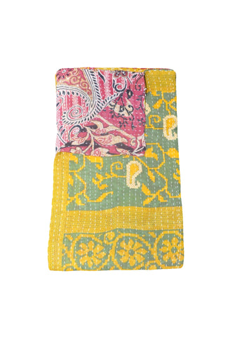 indian sari kantha throw bohemian vintage kantha quilt blanket