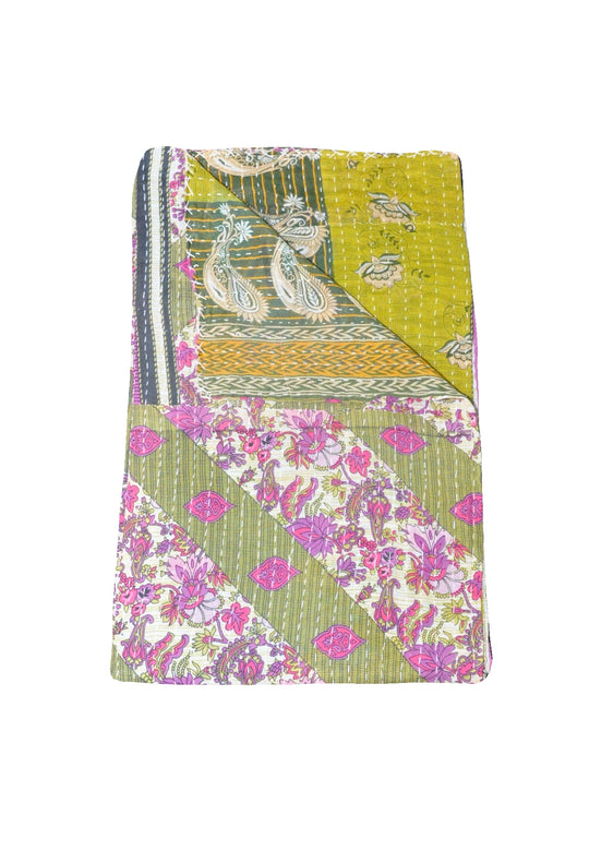 vintage kantha throw quilt