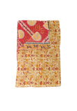 floral pattern kantha quilt throw