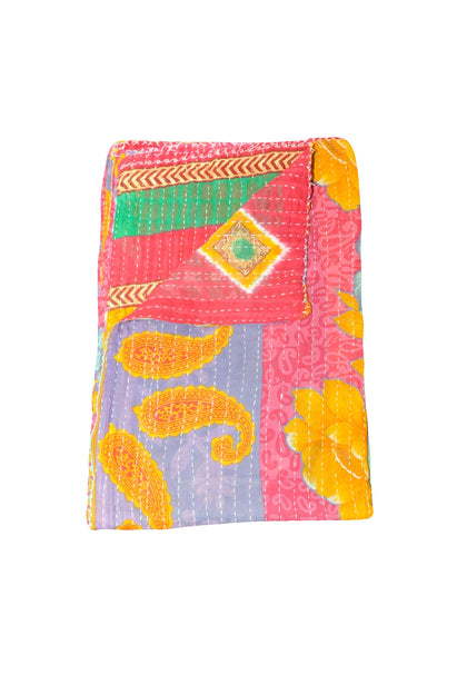 Paisley kantha throw quilt for sofa